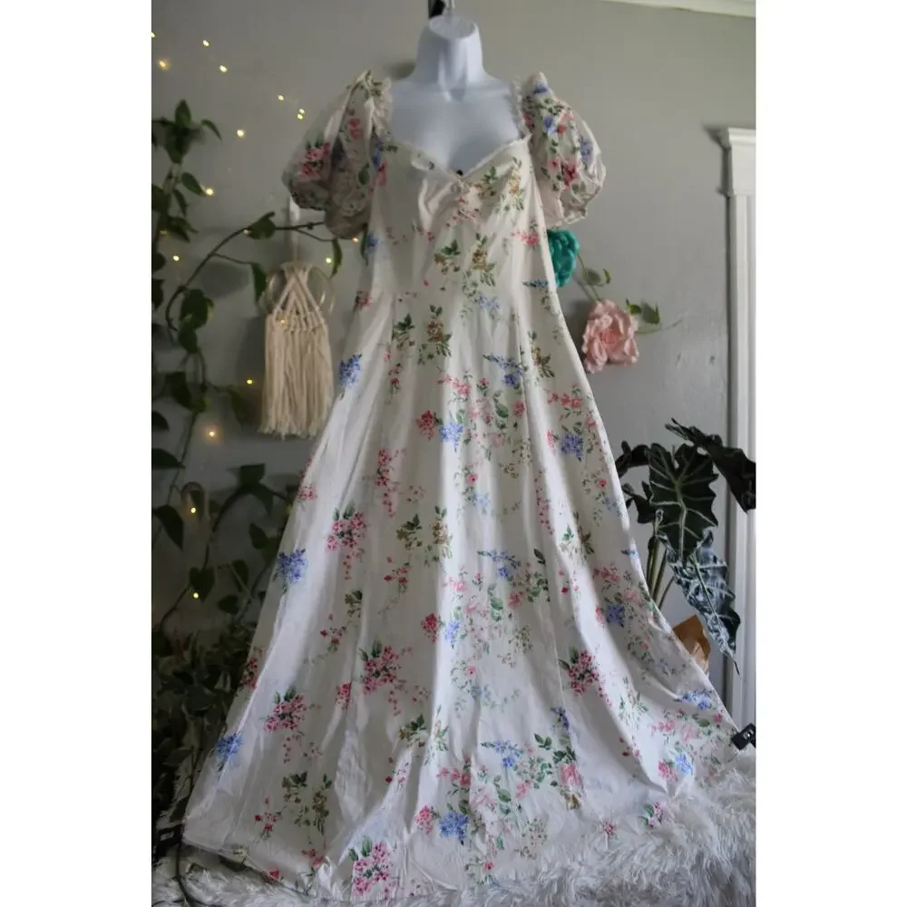 Altar’d State Floral Puff Sleeve Maxi Dress Size Small msrp 99 - Picture 7 of 16